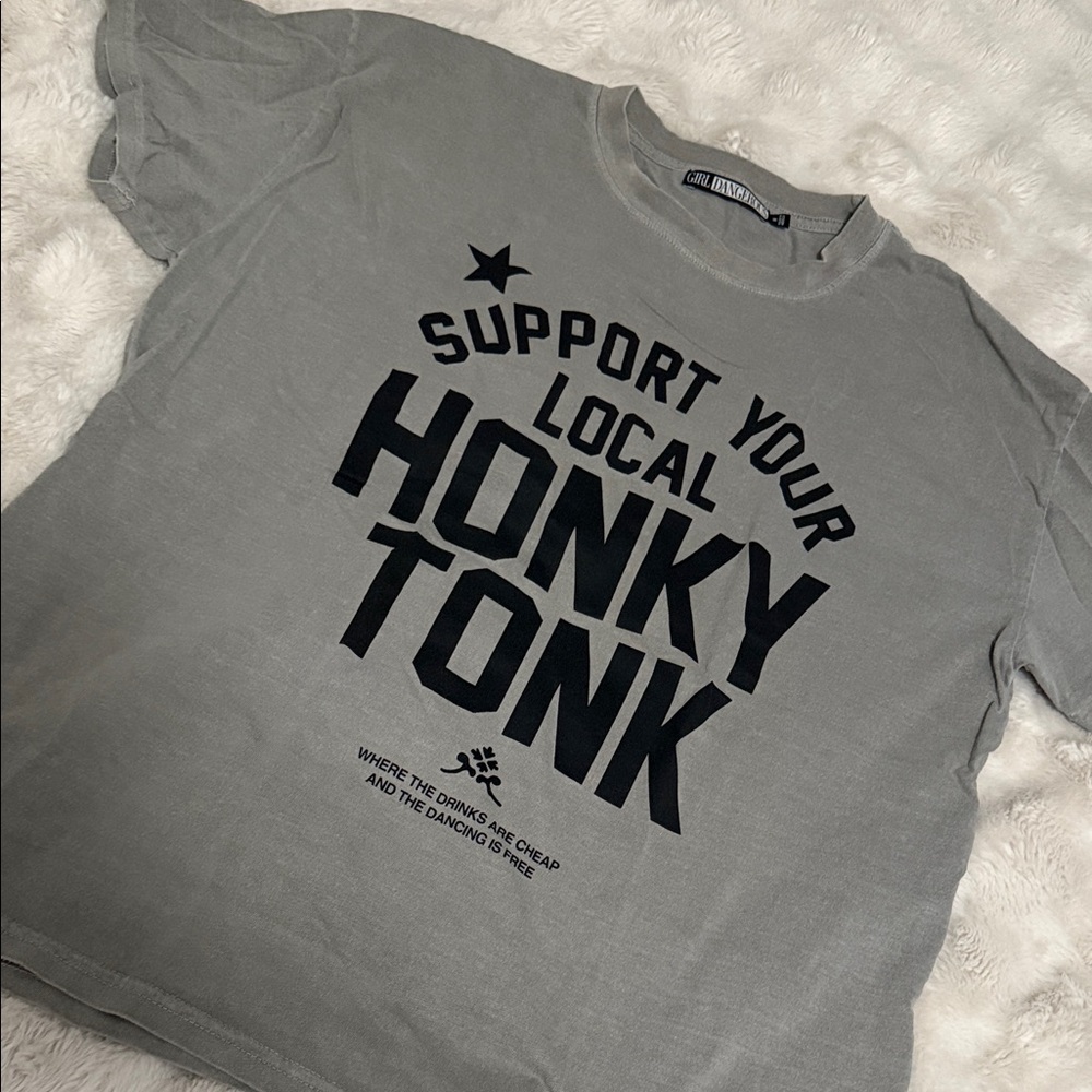 Gray Graphic Tee - Support Your Local Honky Tonk - Picture 5 of 6